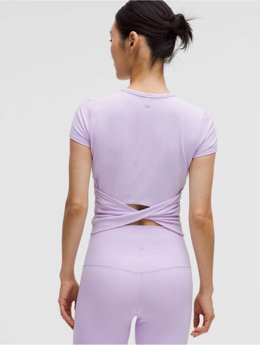 Lululemon All It Takes Back-Twist Ribbed Short-Sleeve Shirt In Lavender Frost 6